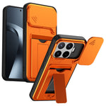 Xiaomi 17T Pro-etui med linsebeskyttelse, stativ, PC + TPU-mobilcover med kortholder