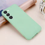For Samsung Galaxy S23+ Phone Case, Liquid Silicone + Soft Lining Anti-drop Protective Back Cover with Strap