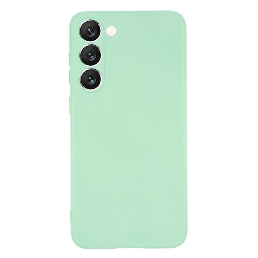 For Samsung Galaxy S23 Phone Protector Case, Liquid Silicone + Soft Lining Protective Back Cover with Strap