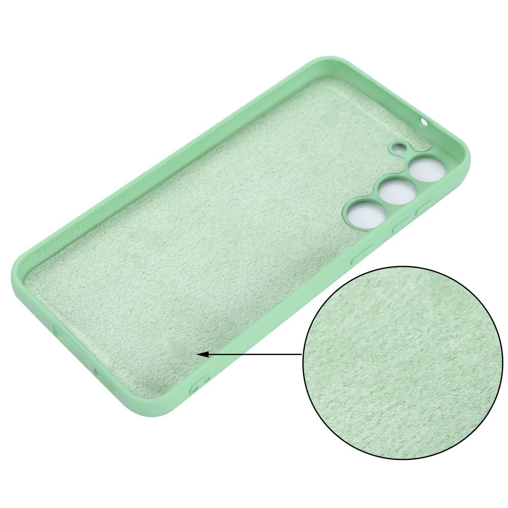 For Samsung Galaxy S23 Phone Protector Case, Liquid Silicone + Soft Lining Protective Back Cover with Strap