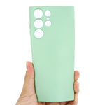 For Samsung Galaxy S23 Ultra Scratch Proof Phone Case, Liquid Silicone + Soft Lining Protective Back Cover with Strap