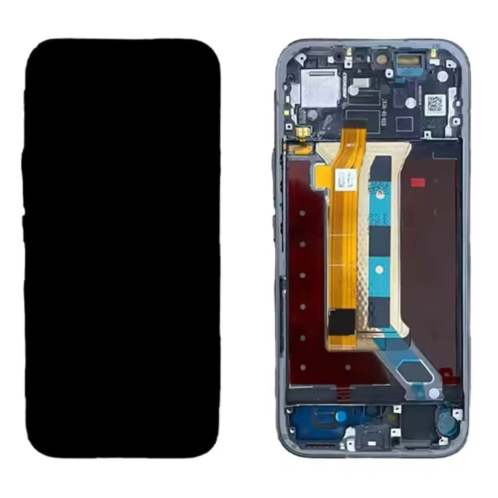 For Honor 600 Lite 5G OEM Grade S AMOLED skærm og digitizer-samling + ramme (uden logo)