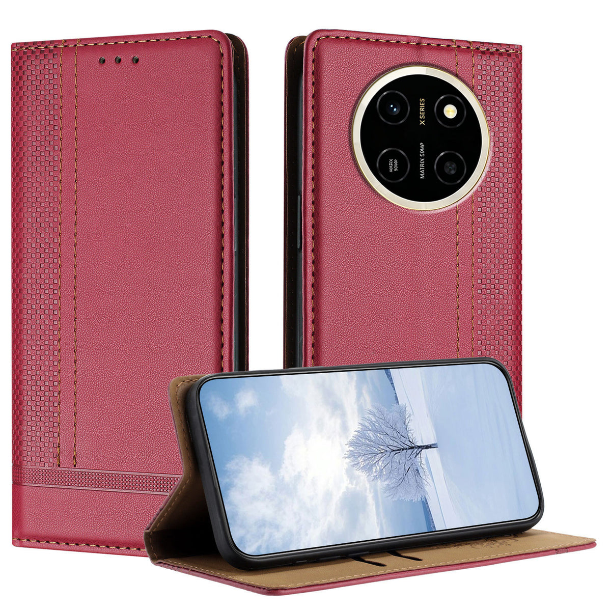 For Honor X80 Pro Max 5G Case L-Shaped Grid Pattern Leather Stand Phone Cover with Card Slots