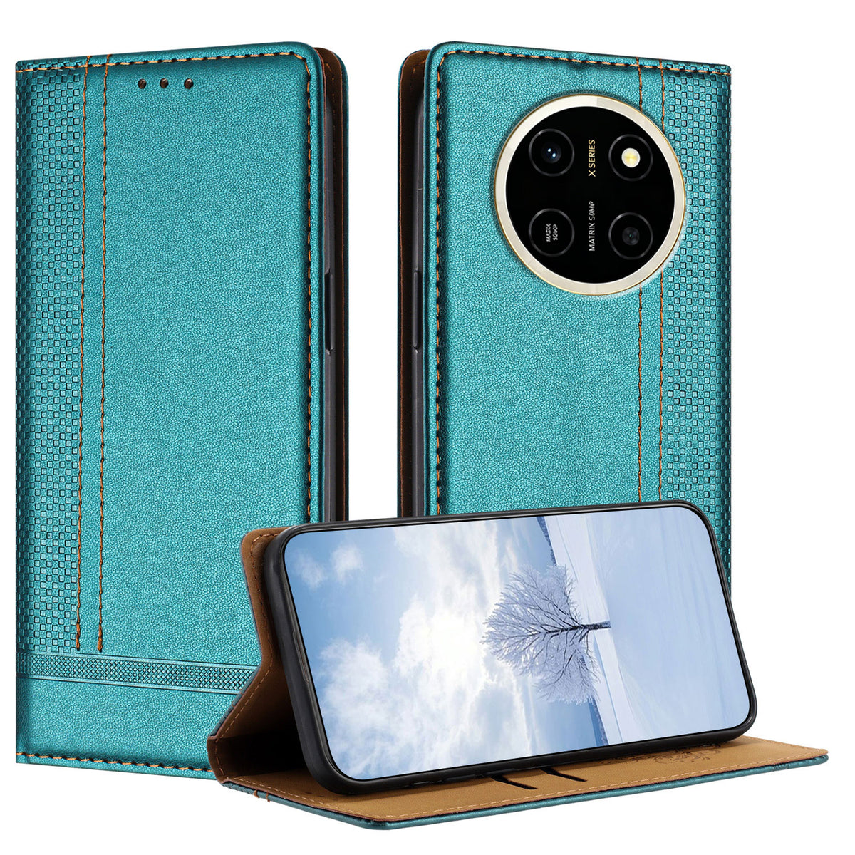 For Honor X80 Pro Max 5G Case L-Shaped Grid Pattern Leather Stand Phone Cover with Card Slots