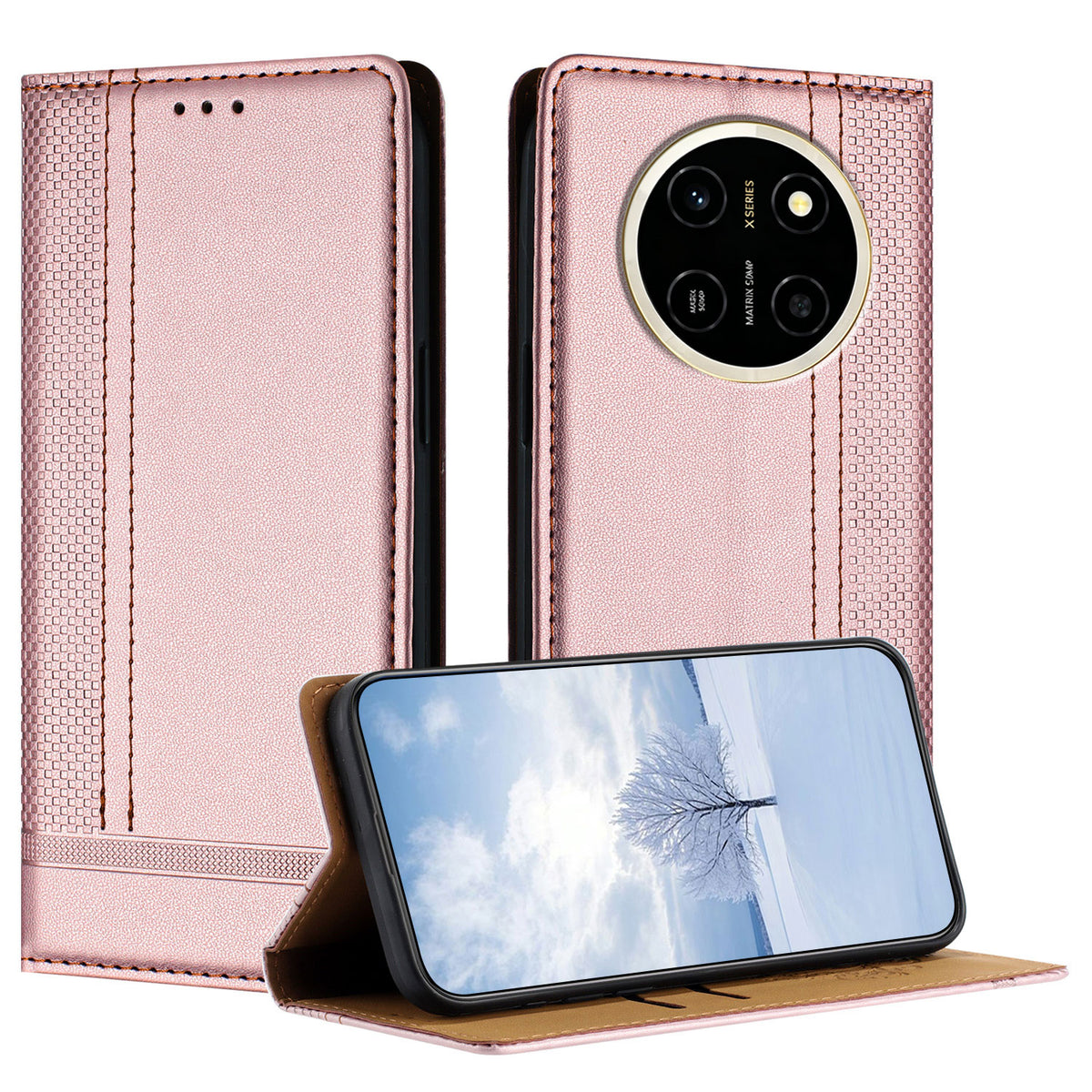 For Honor X80 Pro Max 5G Case L-Shaped Grid Pattern Leather Stand Phone Cover with Card Slots
