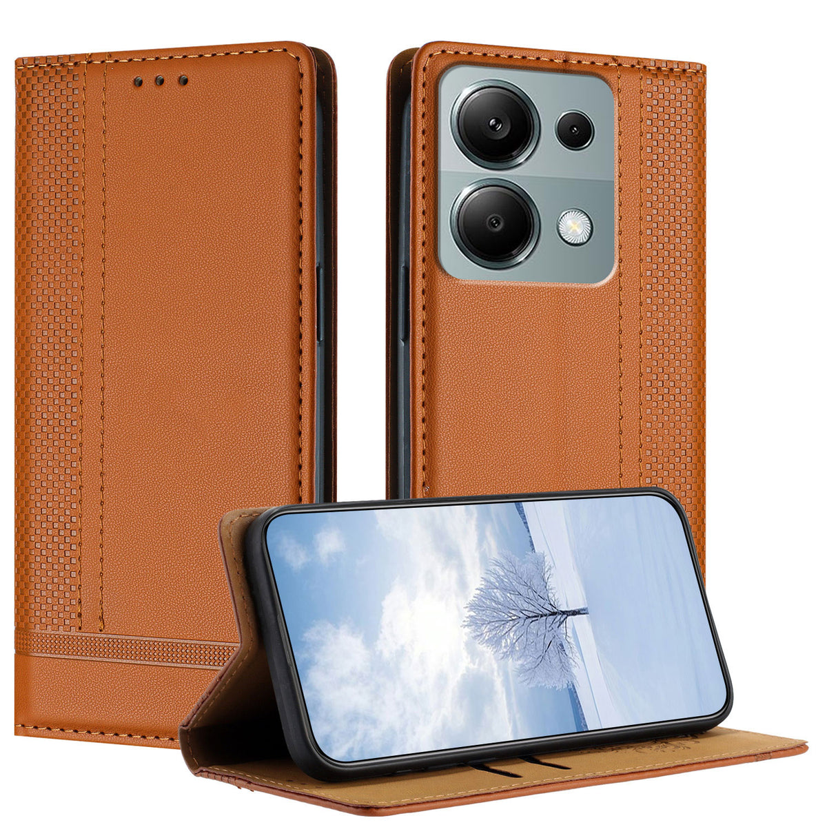 For Xiaomi Redmi 17 5G / Xiaomi Redmi 17 4G Case L-Shaped Grid Pattern Leather Stand Phone Cover with Card Slots