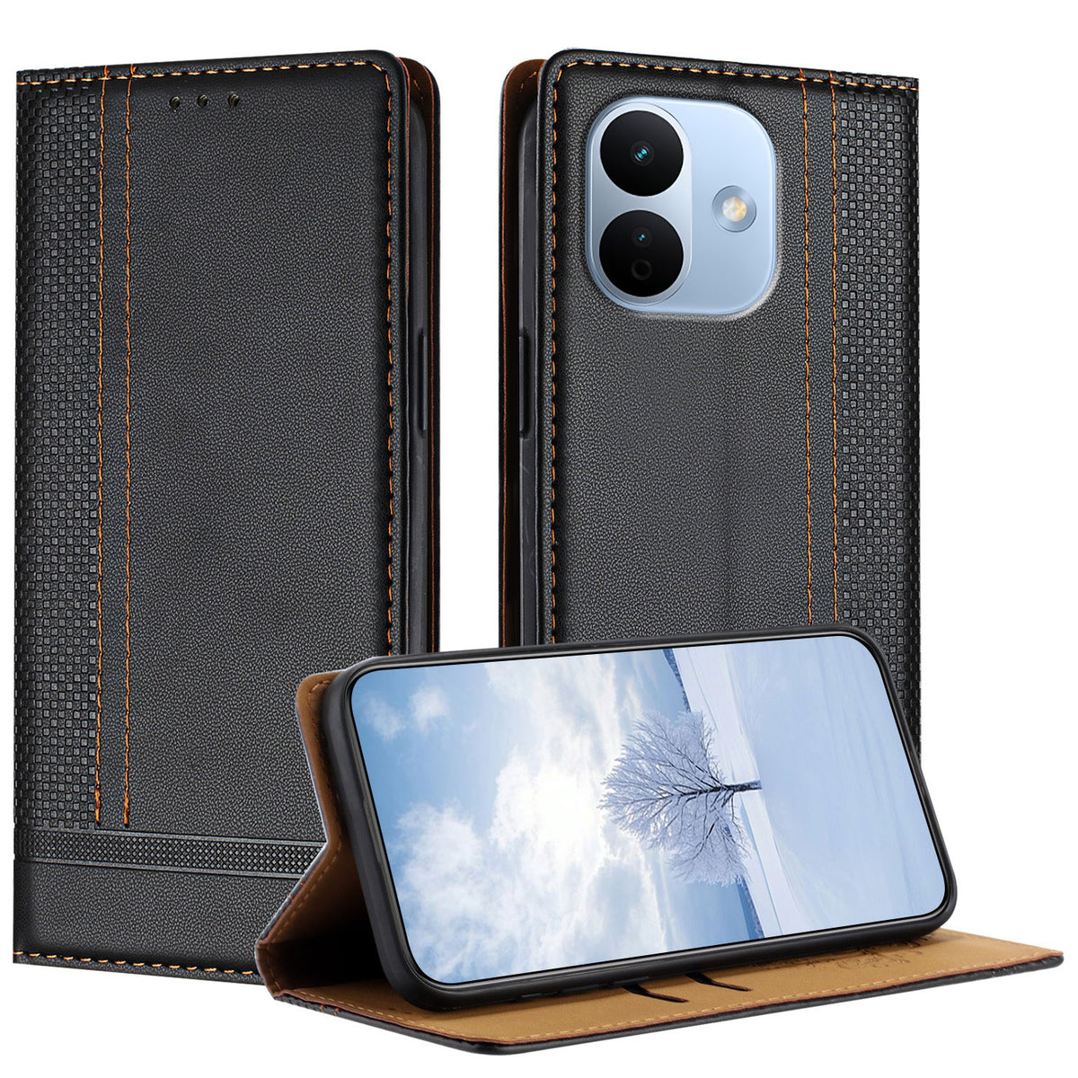 For Xiaomi Redmi Note 17 Pro 5G Case L-Shaped Grid Pattern Leather Stand Phone Cover with Card Slots