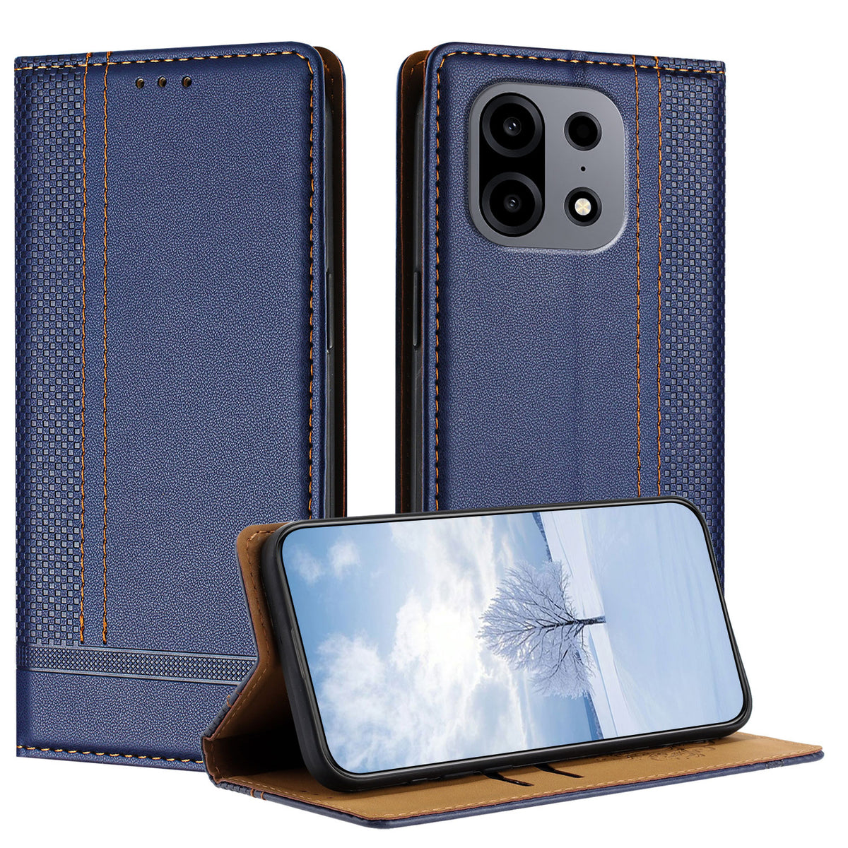 Til OnePlus Turbo 6X Pro 5G Etui L-formet gittermønster læder stander telefoncover med kortpladser
