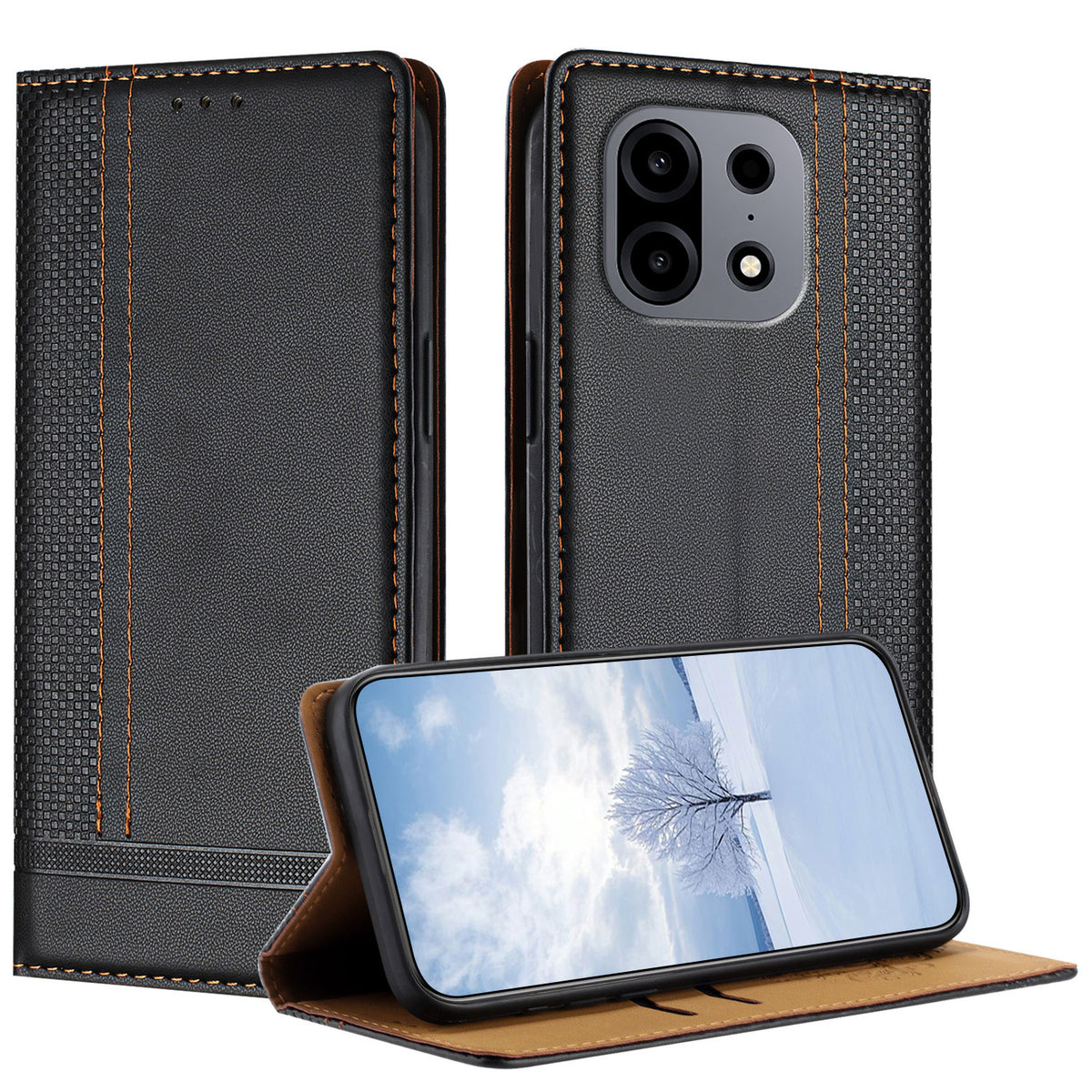 Til OnePlus Turbo 6X Pro 5G Etui L-formet gittermønster læder stander telefoncover med kortpladser
