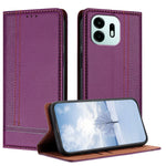 For OnePlus N6 4G Case L-Shaped Grid Pattern Leather Stand Phone Cover with Card Slots