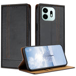 For OnePlus N6 4G Case L-Shaped Grid Pattern Leather Stand Phone Cover with Card Slots