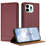 For OnePlus N6 4G Case L-Shaped Grid Pattern Leather Stand Phone Cover with Card Slots