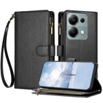 For Xiaomi Redmi 17 5G / Xiaomi Redmi 17 4G Leather Case Zipper Wallet Stand Shockproof Phone Cover with Wrist Strap