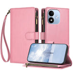 For Xiaomi Redmi Note 17 4G (Global) / Note 17 5G (Global) / Note 17 (India / China) 5G Leather Case Zipper Wallet Stand Shockproof Phone Cover with Wrist Strap