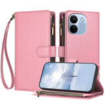 For Xiaomi Redmi Note 17 Pro Max 5G / Note 17 Pro+ 5G Leather Case Zipper Wallet Stand Shockproof Phone Cover with Wrist Strap