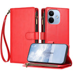 For Xiaomi Redmi Note 17 Pro 5G Leather Case Zipper Wallet Stand Shockproof Phone Cover with Wrist Strap