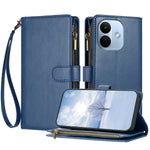 For Xiaomi Redmi Note 17 Pro 5G Leather Case Zipper Wallet Stand Shockproof Phone Cover with Wrist Strap