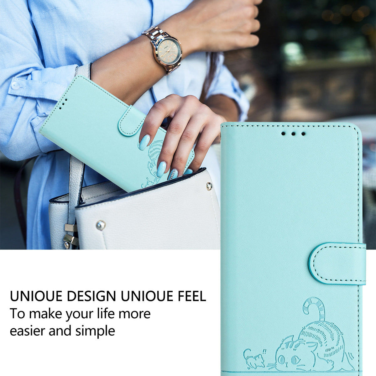For Xiaomi Redmi A7 Pro 4G (171.56mm) / Xiaomi Redmi A7 Pro 5G / Xiaomi Poco C85x 5G / Xiaomi Poco C81 4G Case with Strap RFID Blocking Leather Wallet Phone Cover Cat Mouse Pattern
