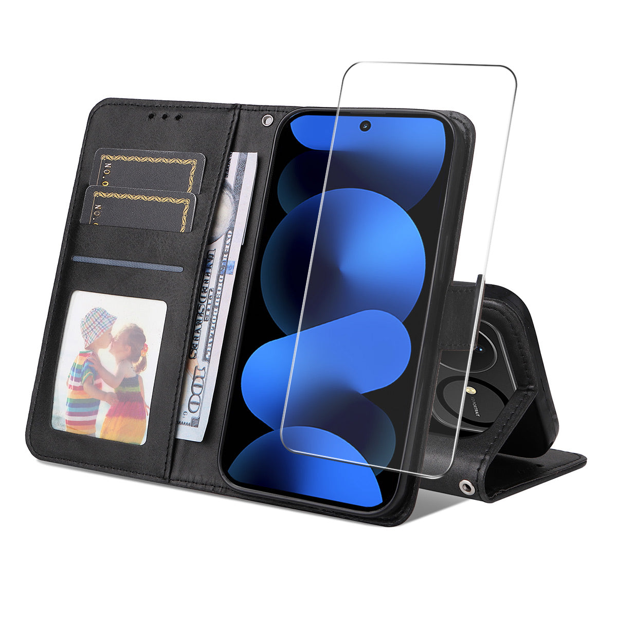 HAT PRINCE for Huawei nova 16 5G Wallet Case ENKAY  Calf Texture Leather Phone Stand Cover with Thick Adhesive Screen Film / Strap