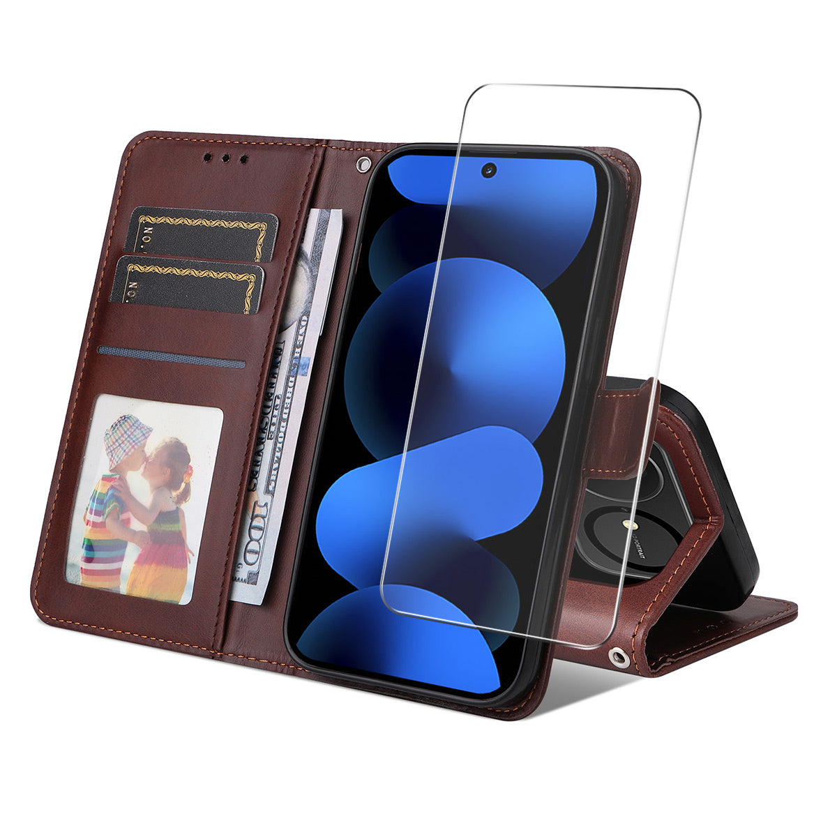 HAT PRINCE for Huawei nova 16 5G Wallet Case ENKAY  Calf Texture Leather Phone Stand Cover with Thick Adhesive Screen Film / Strap