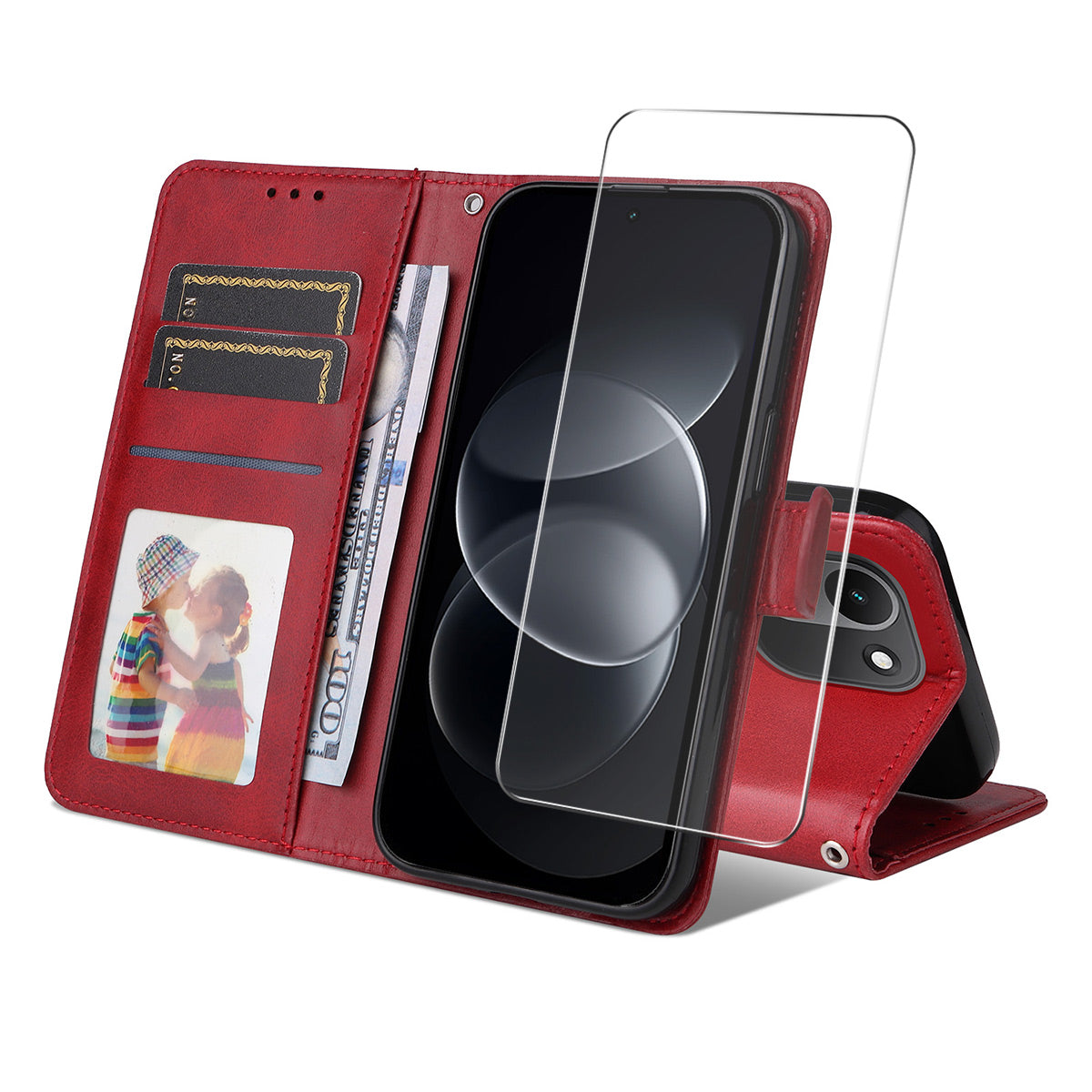 HAT PRINCE for Xiaomi Redmi Note 17 Pro Max 5G / Note 17 Pro+ 5G Wallet Case ENKAY  Calf Texture Leather Phone Stand Cover with Thick Adhesive Screen Film / Strap