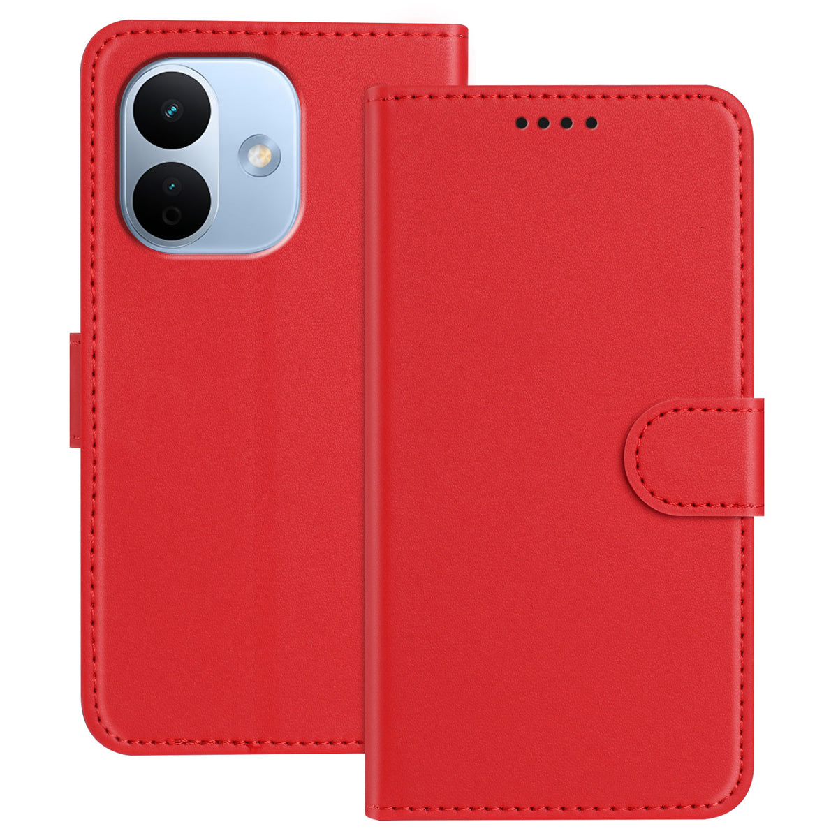For Xiaomi Redmi Note 17 Pro 5G Leather Case Wallet Stand Solid Color Anti Drop Phone Cover