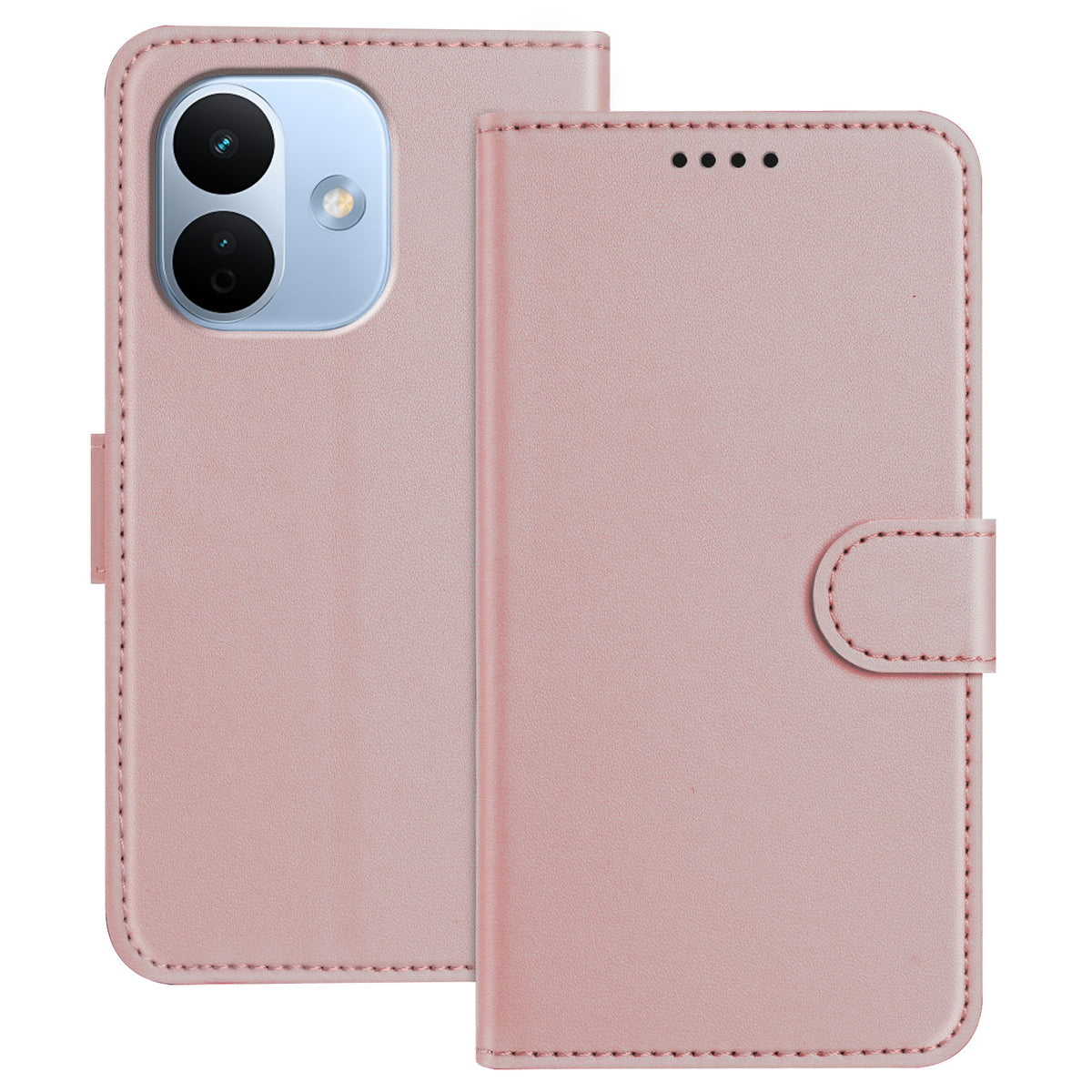 For Xiaomi Redmi Note 17 Pro 5G Leather Case Wallet Stand Solid Color Anti Drop Phone Cover