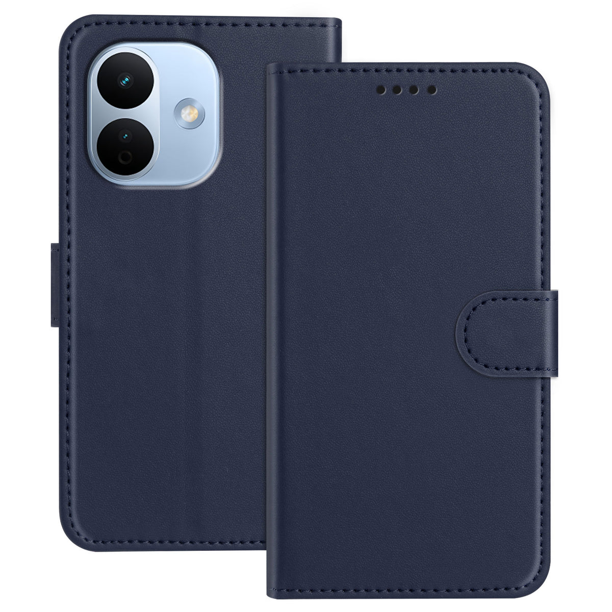 For Xiaomi Redmi Note 17 Pro 5G Leather Case Wallet Stand Solid Color Anti Drop Phone Cover