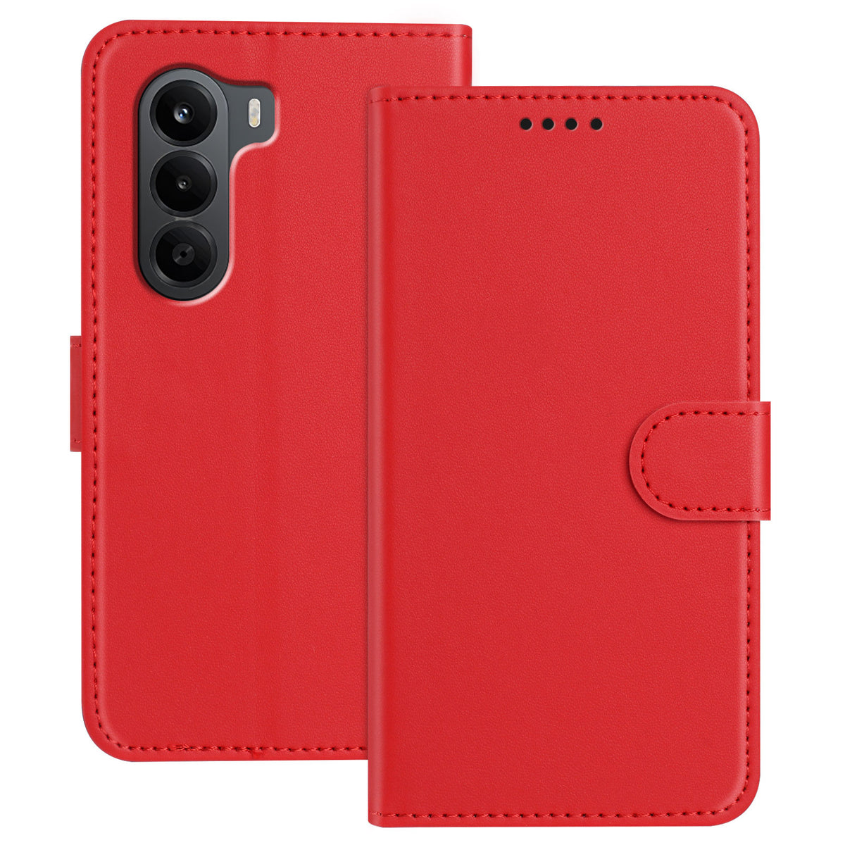 For OnePlus Turbo 6X 5G Leather Case Wallet Stand Solid Color Anti Drop Phone Cover