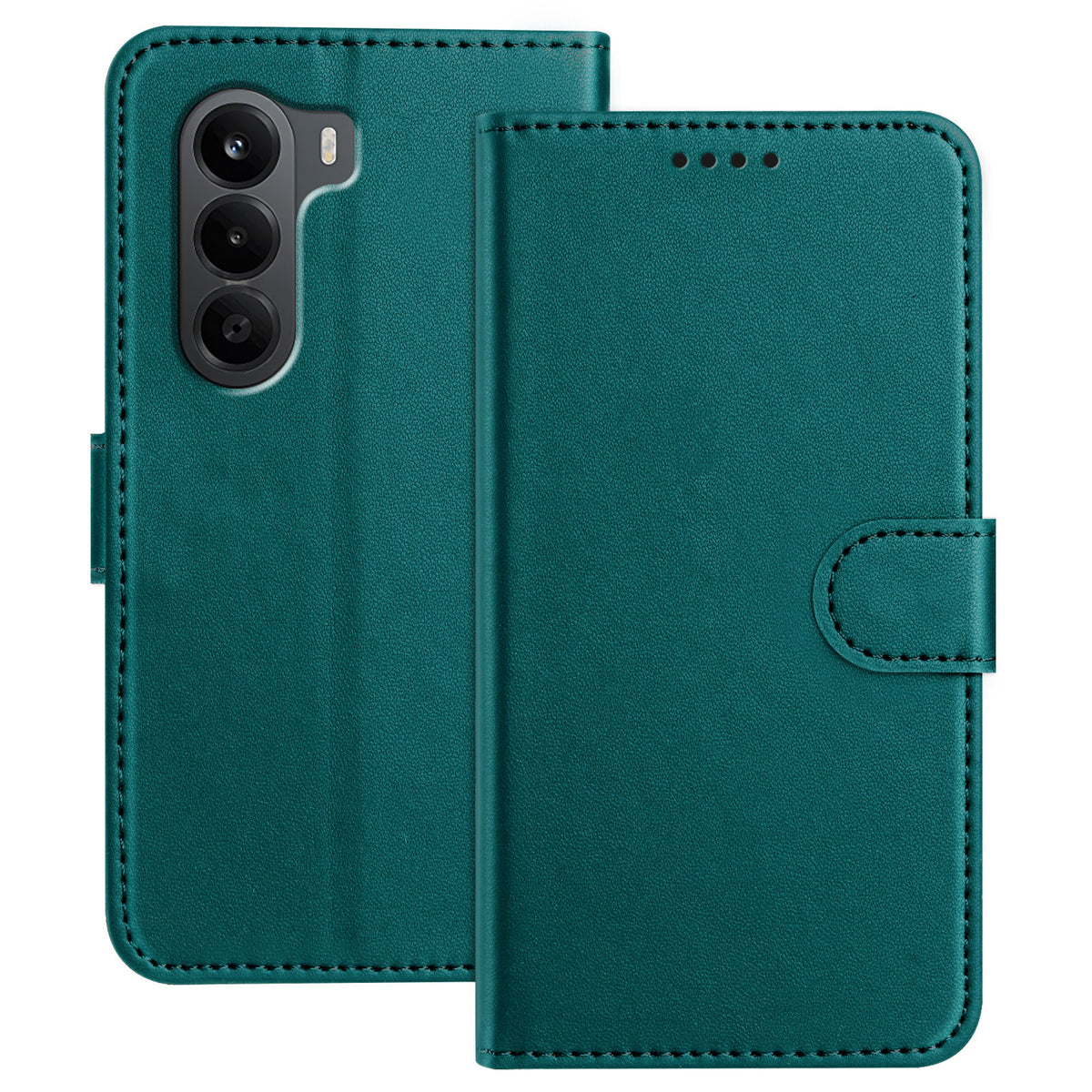 For OnePlus Turbo 6X 5G Leather Case Wallet Stand Solid Color Anti Drop Phone Cover