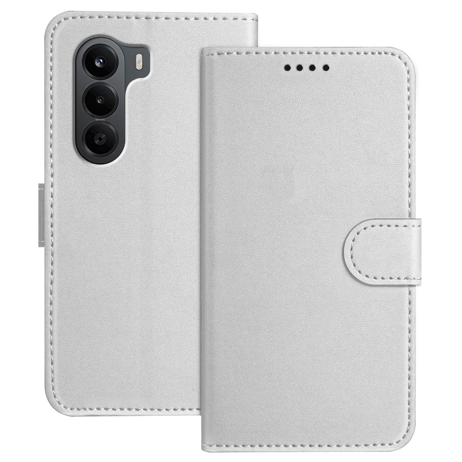 Til OnePlus Turbo 6X 5G Læderetui Pung Stativ Ensfarvet Anti-fald Telefoncover