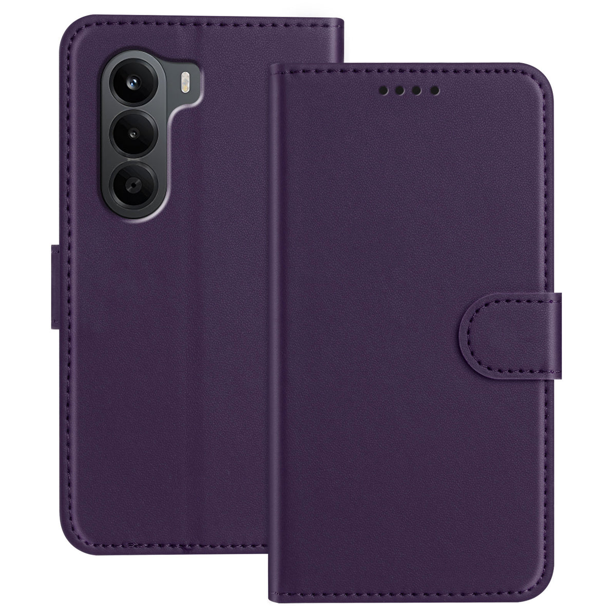 For OnePlus Turbo 6X 5G Leather Case Wallet Stand Solid Color Anti Drop Phone Cover