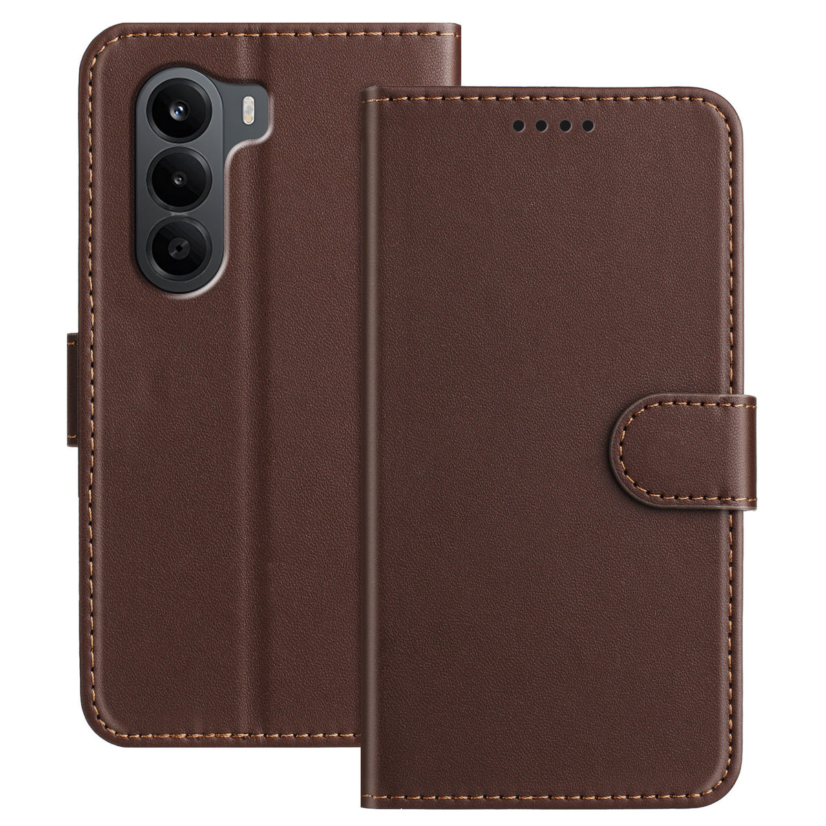For OnePlus Turbo 6X 5G Leather Case Wallet Stand Solid Color Anti Drop Phone Cover