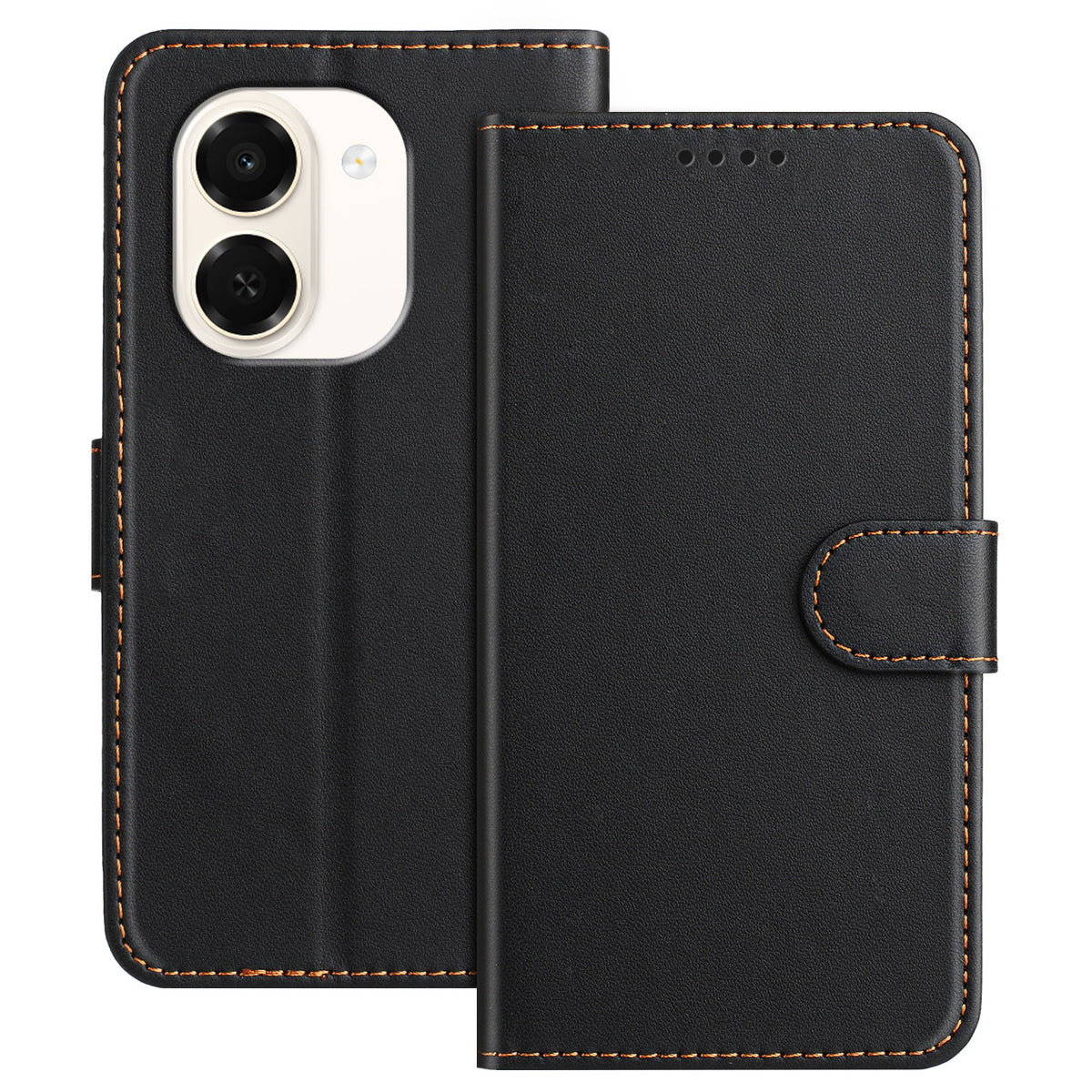 For Honor Play 80 Plus 5G / Honor X7e 4G Leather Case Wallet Stand Solid Color Anti Drop Phone Cover