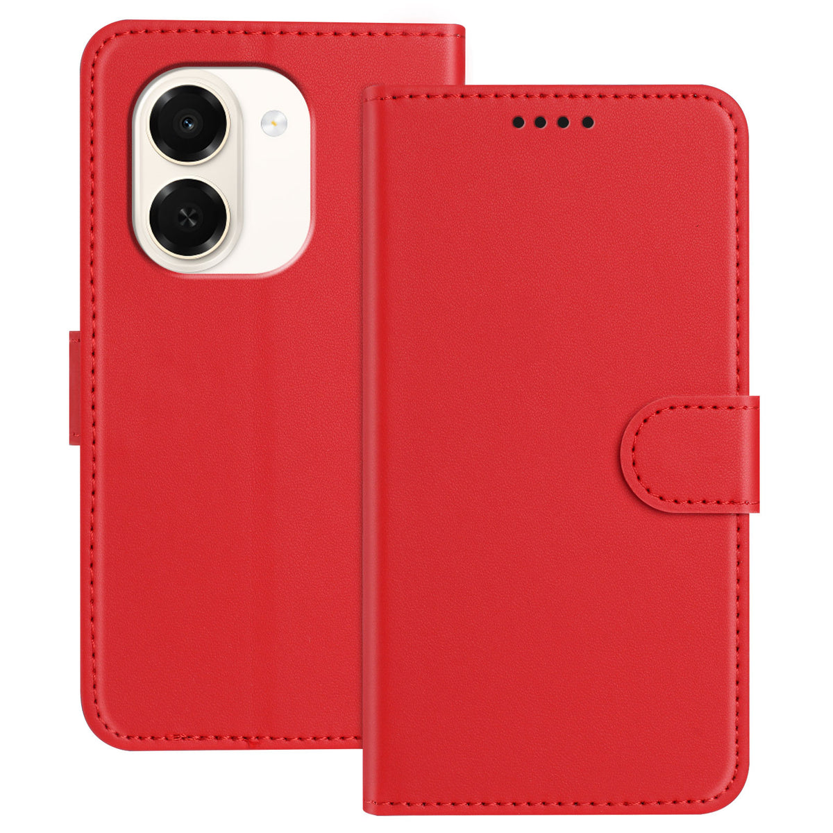 For Honor Play 80 Plus 5G / Honor X7e 4G Leather Case Wallet Stand Solid Color Anti Drop Phone Cover