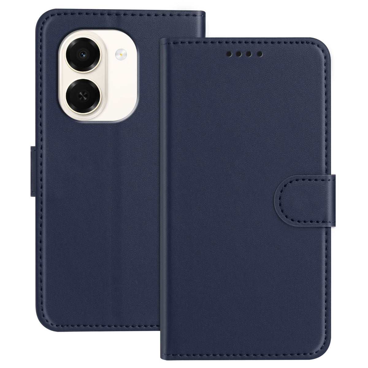 For Honor Play 80 Plus 5G / Honor X7e 4G Leather Case Wallet Stand Solid Color Anti Drop Phone Cover
