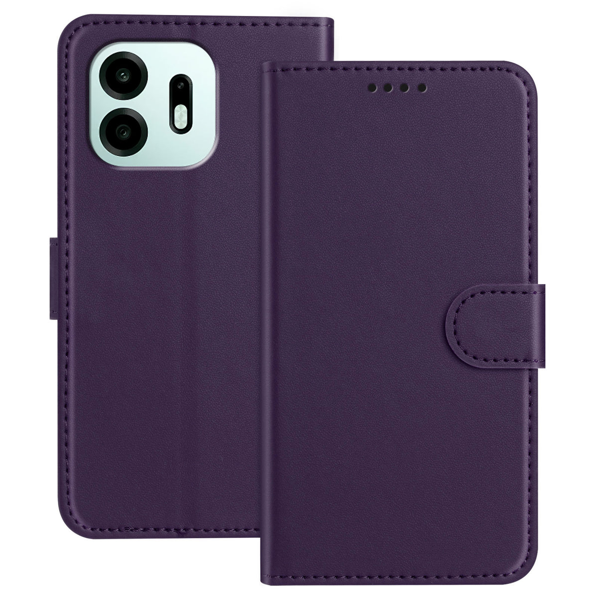 For OnePlus N6 4G Leather Case Wallet Stand Solid Color Anti Drop Phone Cover