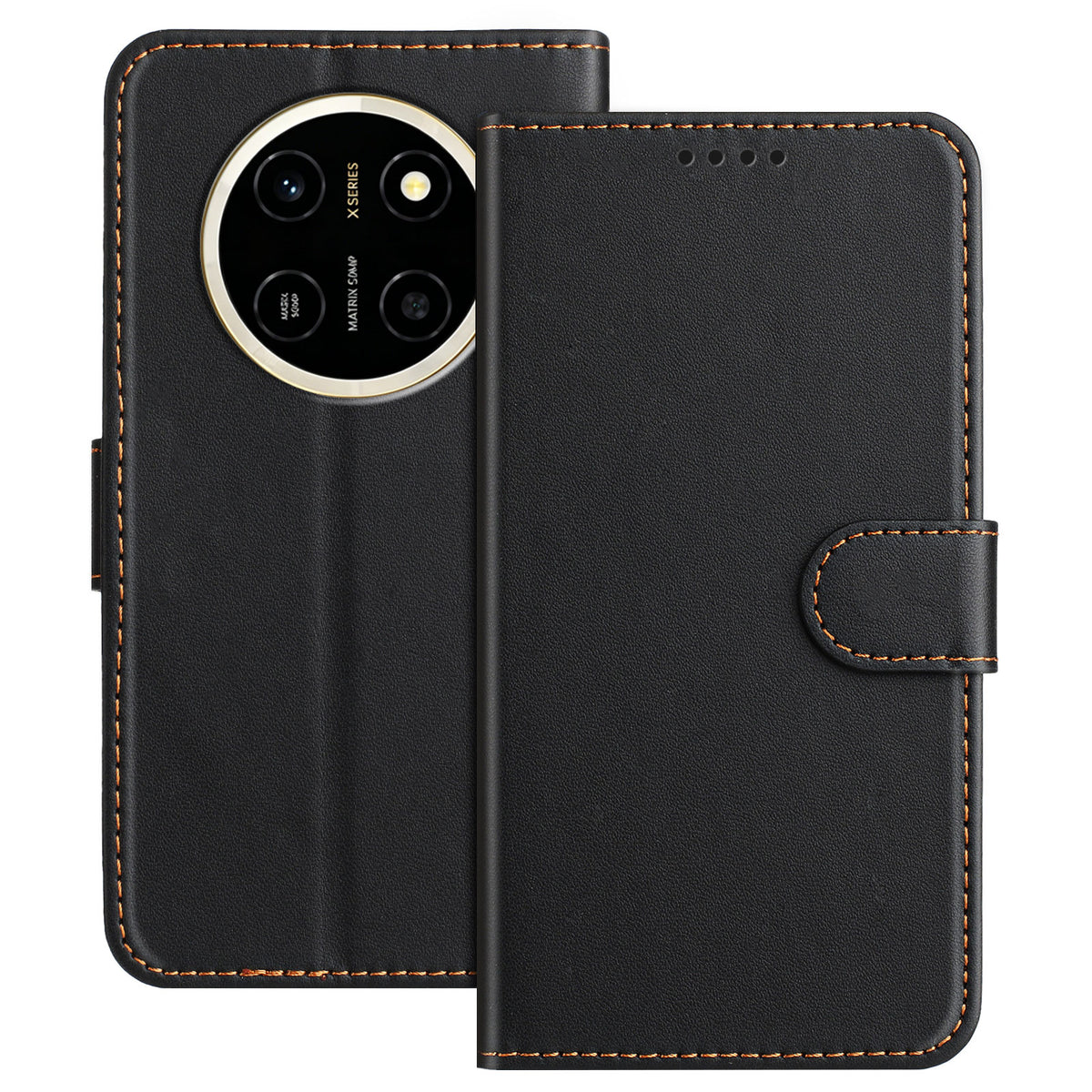 For Honor X80 Pro Max 5G Leather Case Wallet Stand Solid Color Anti Drop Phone Cover