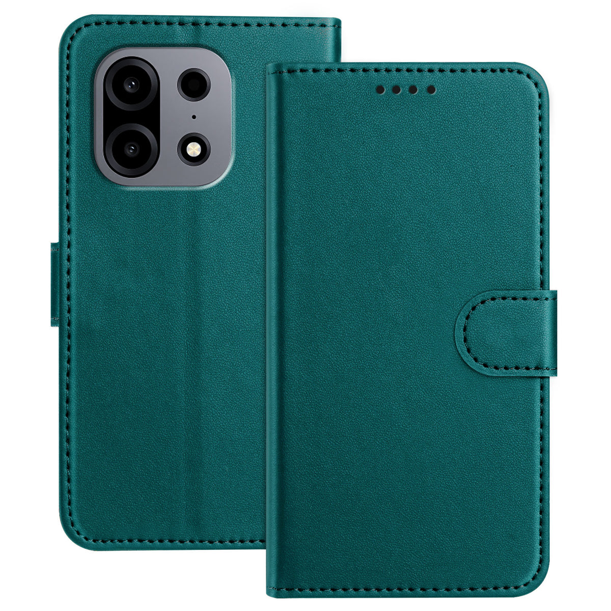 For OnePlus Turbo 6X Pro 5G Leather Case Wallet Stand Solid Color Anti Drop Phone Cover