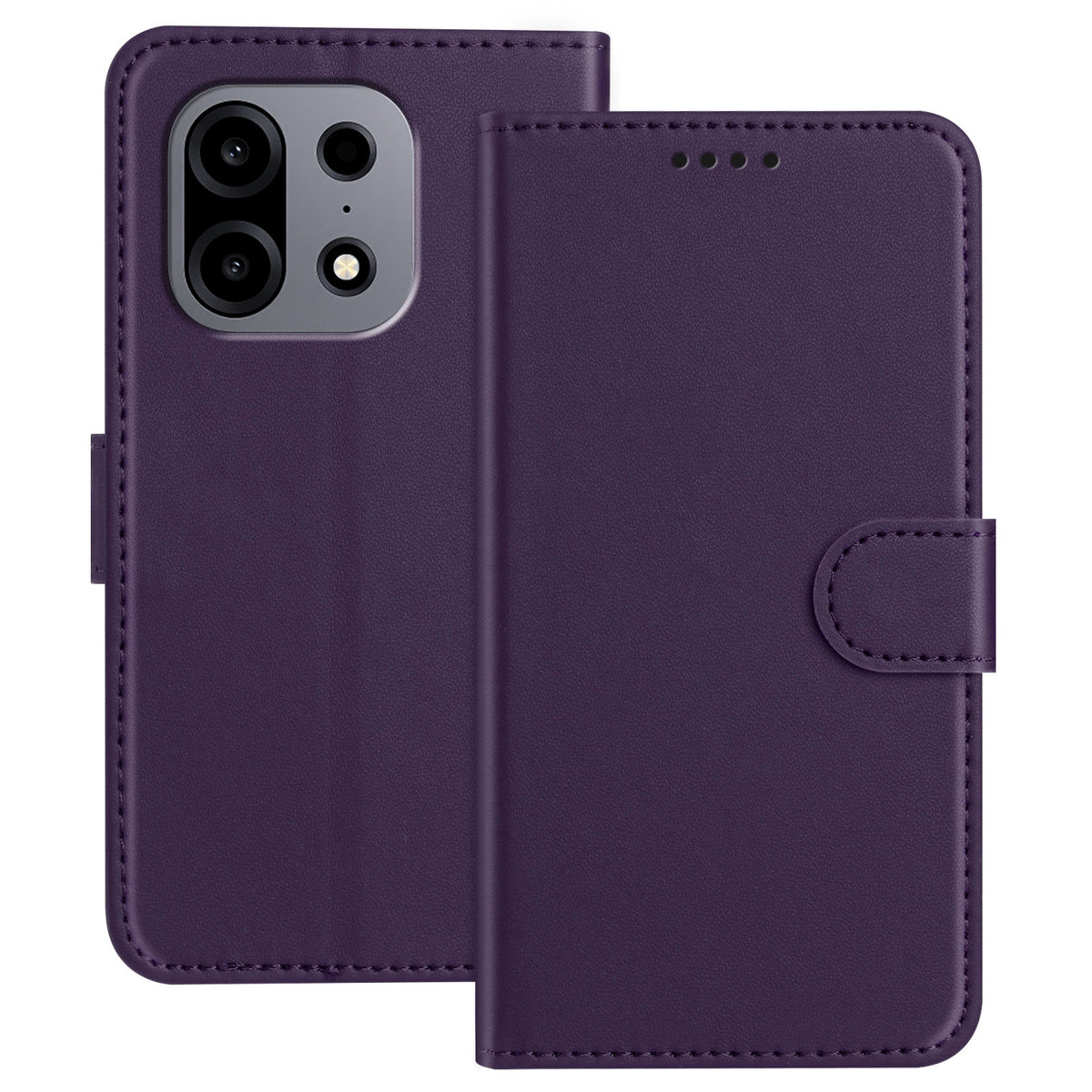 For OnePlus Turbo 6X Pro 5G Leather Case Wallet Stand Solid Color Anti Drop Phone Cover