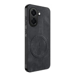 WANLONFENG for Honor X7e 4G SD1 Series Magnetic Case Nappa Texture PC TPU Phone Cover