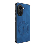 WANLONFENG for Honor X7e 4G SD1 Series Magnetic Case Nappa Texture PC TPU Phone Cover