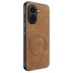 WANLONFENG for Honor X7e 4G SD1 Series Magnetic Case Nappa Texture PC TPU Phone Cover