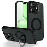 For Honor X8d 4G Case Rotating Magnetic Kickstand Frosted Matte PC + TPU Shockproof Cover