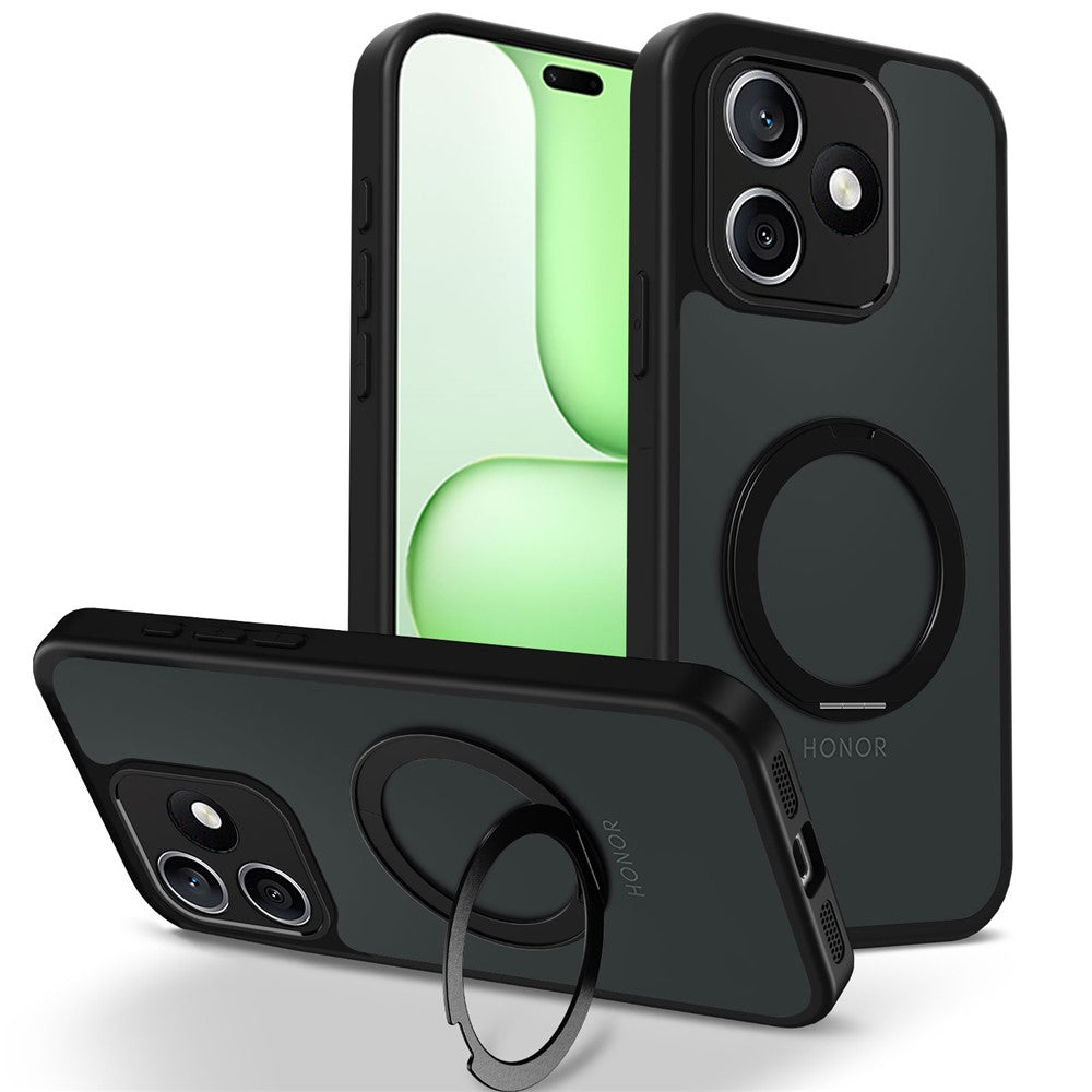 For Honor X8d 4G Case Rotating Magnetic Kickstand Frosted Matte PC + TPU Shockproof Cover