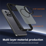 For Honor X8d 4G Case Rotating Magnetic Kickstand Frosted Matte PC + TPU Shockproof Cover