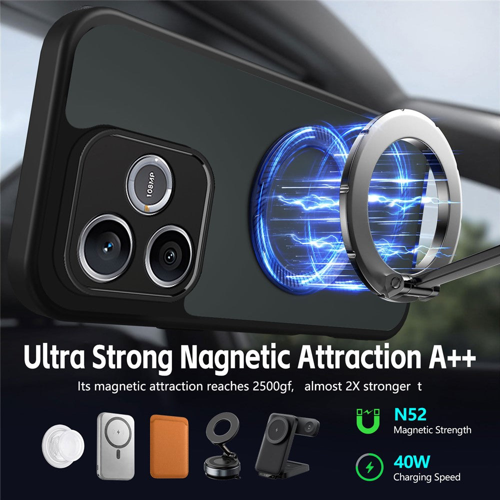 For Honor 400 Lite 5G Case Rotating Magnetic Kickstand Frosted Matte PC + TPU Shockproof Cover