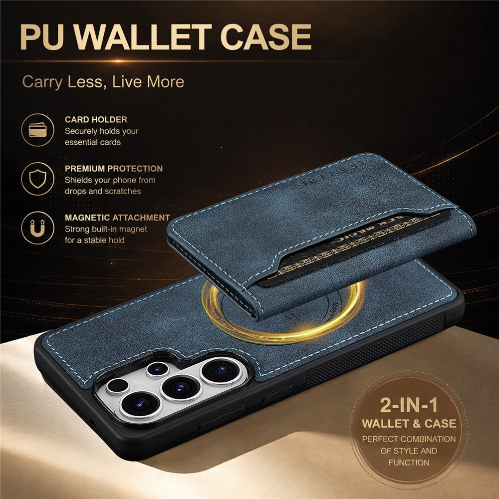 LC.IMEEKE L7 Series for Samsung Galaxy S25 Ultra Magnetic Case Leather + TPU Phone Cover with Detachable Card Holder