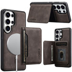 LC.IMEEKE L7 Series for Samsung Galaxy S25 Ultra Magnetic Case Leather + TPU Phone Cover with Detachable Card Holder