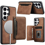 LC.IMEEKE L7 Series for Samsung Galaxy S25 Ultra Magnetic Case Leather + TPU Phone Cover with Detachable Card Holder